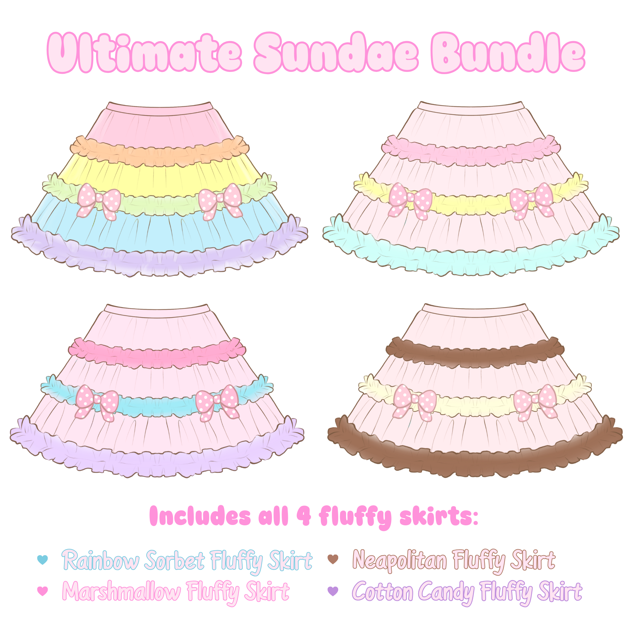 Preorder all 4 fluffy skirts!