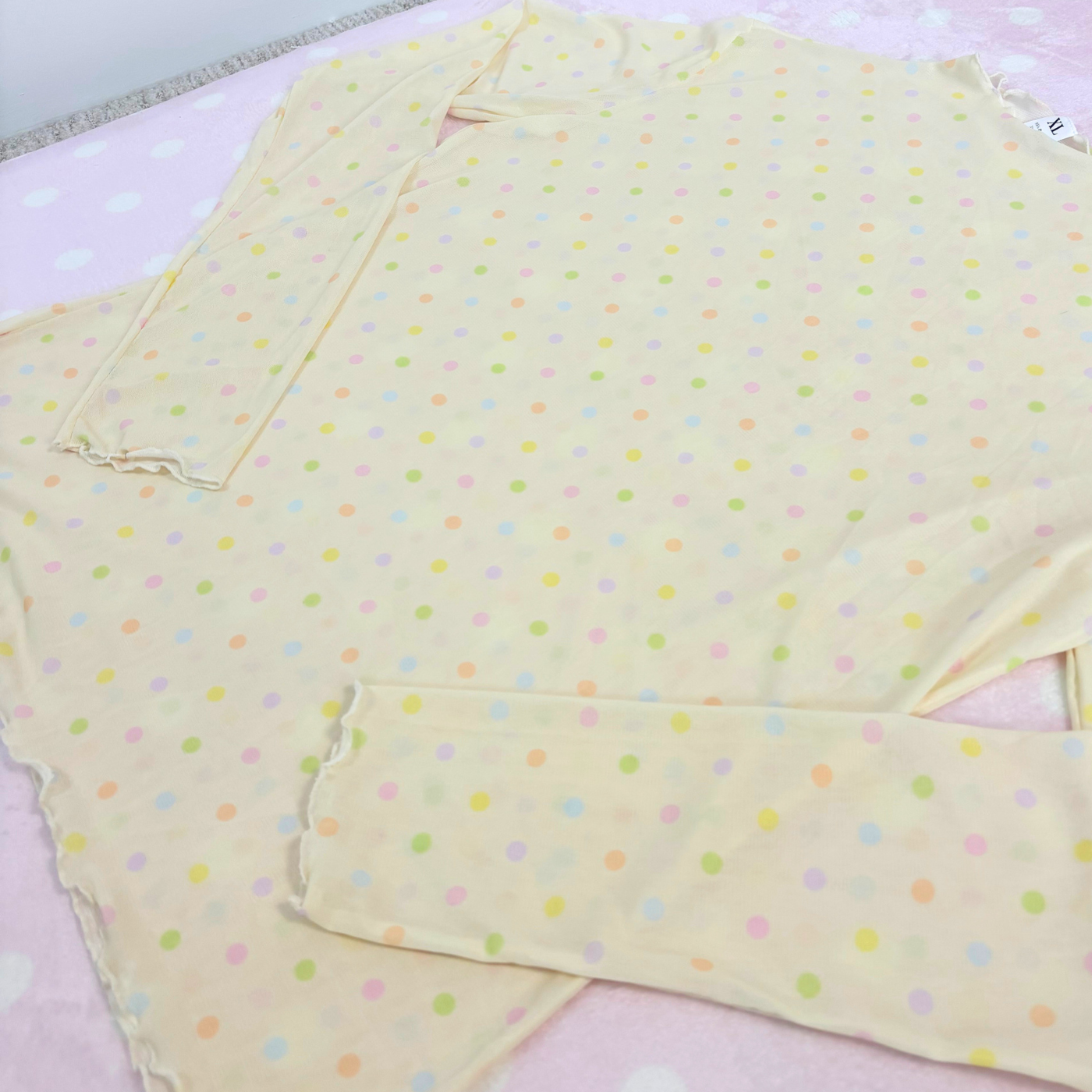 Buttercream Confetti Mesh Top
