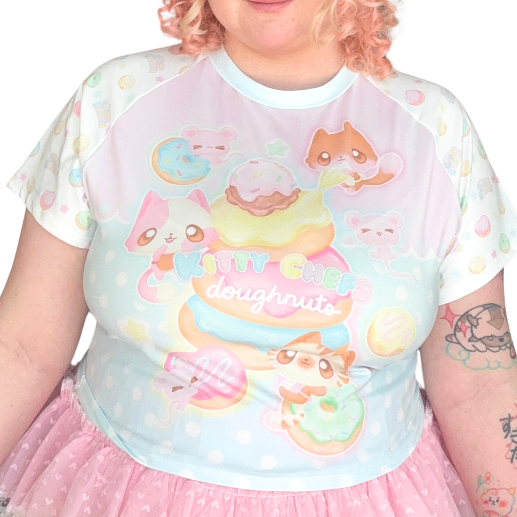 Kitty Chef's Doughnuts Crop Tee
