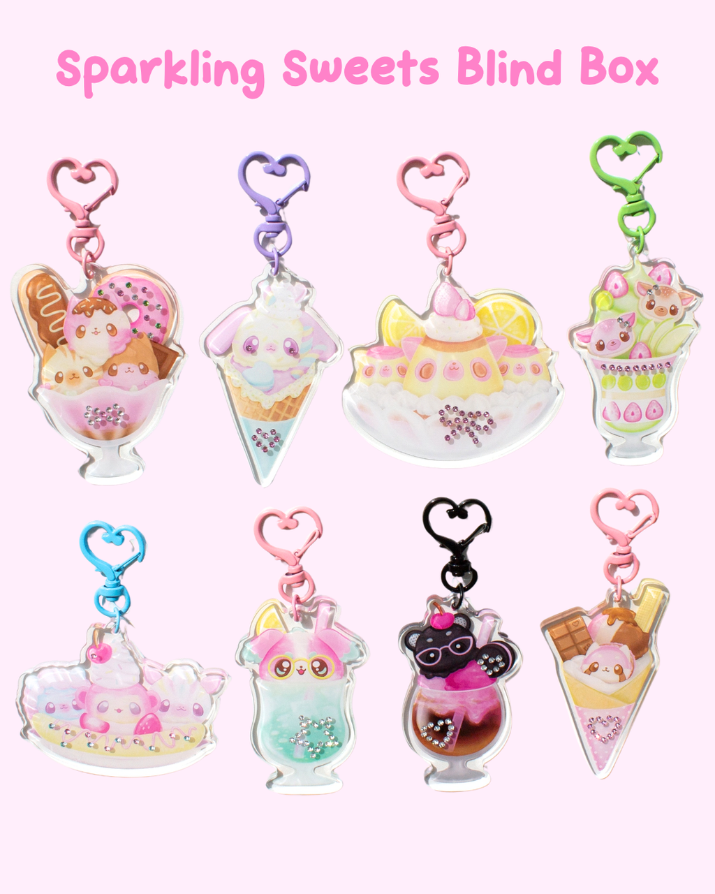 Sparkling Sweets Rhinestone Keychain Blind Box