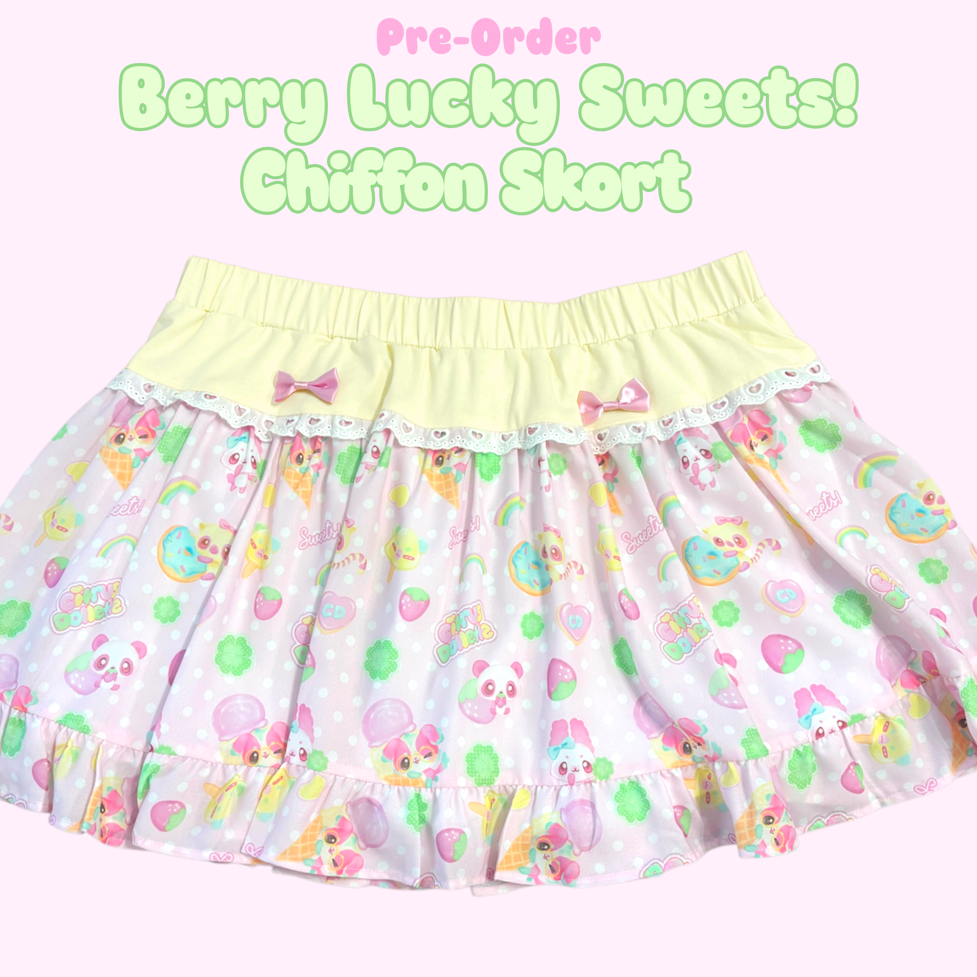 Berry Lucky Sweets! Chiffon Skort *PREORDER*