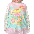 Kitty Chef's Doughnuts Cotton Crewneck Sweatshirt