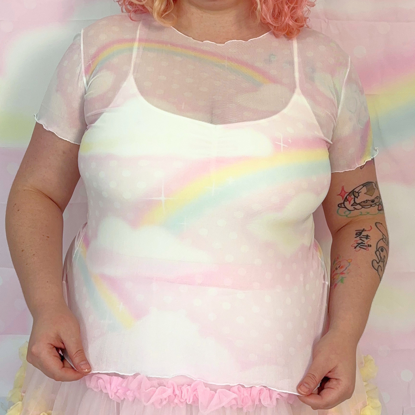 Pastel Skies Mesh Tee