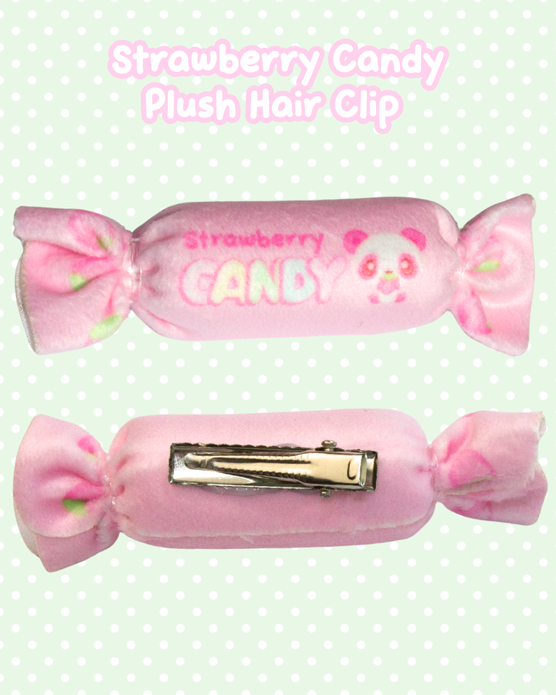 Strawberry Candy Plush Hair Clip