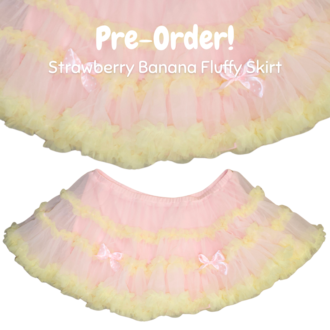 Strawberry Banana Fluffy Skirt