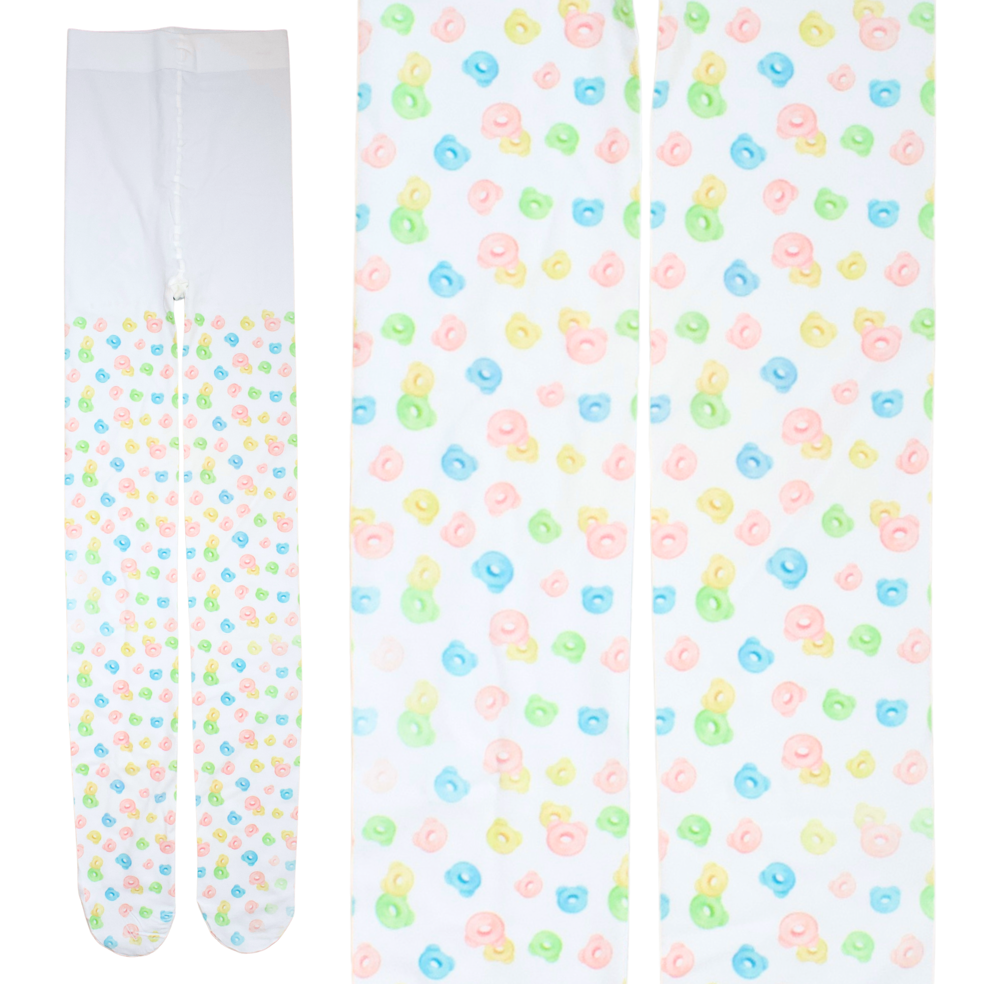 Bear Cereal Print Tights