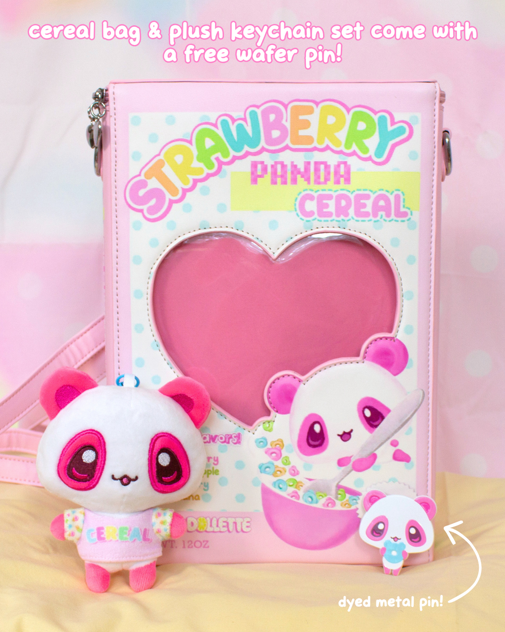 Strawberry Panda Cereal Box Ita Bag *preorder*