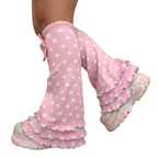 Candy Pink Polka Dot arm & leg warmers