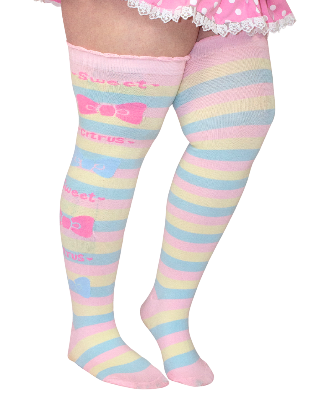 Sweet Citrus Thigh High Socks
