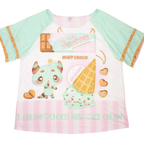 Mint Choco Ice Cream Ruffle Tee