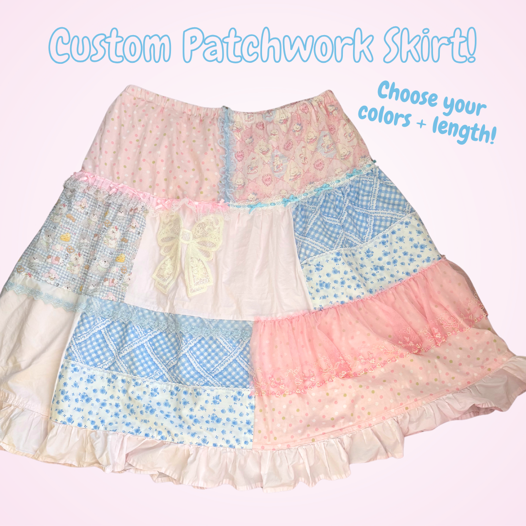 Custom Patchwork Pastel Skirt