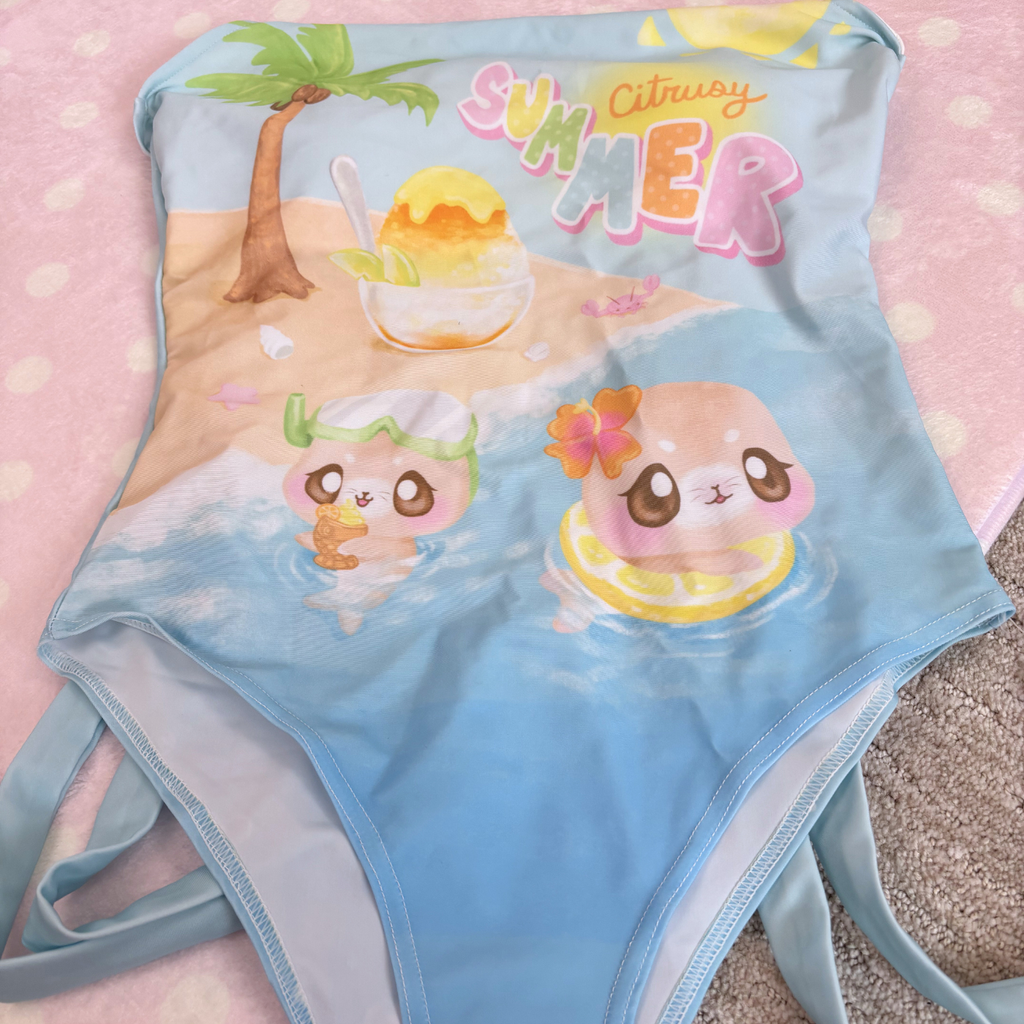 Citrusy Summer one-piece swimsuit sample - M