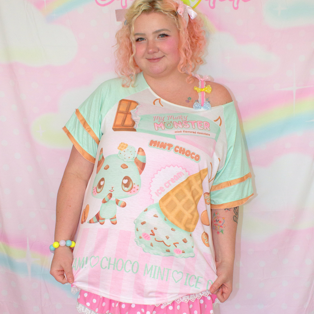 Mint Choco Ice Cream Ruffle Tee
