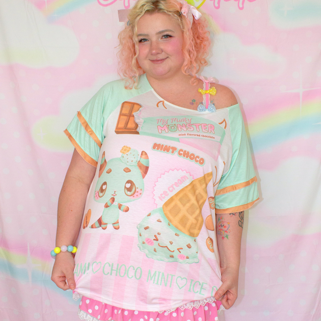 Mint Choco Ice Cream Ruffle Tee