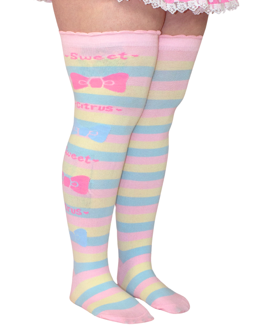 Sweet Citrus Thigh High Socks