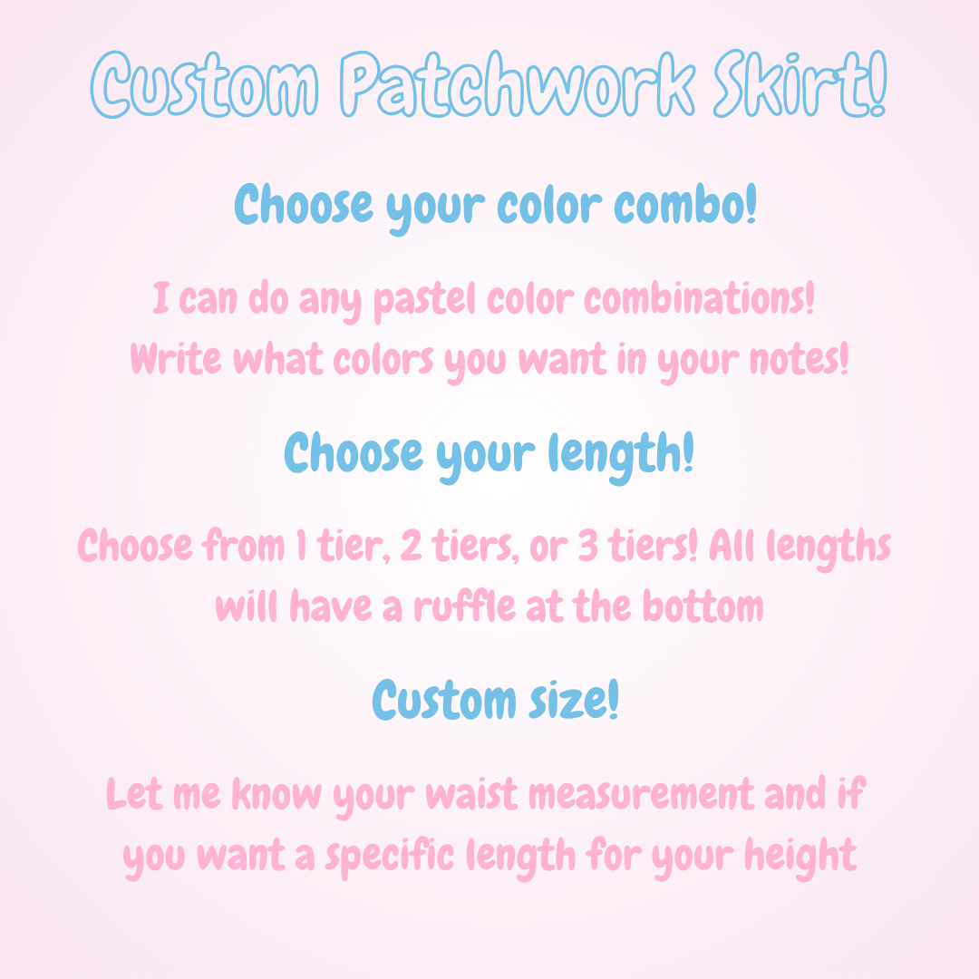 Custom Patchwork Pastel Skirt
