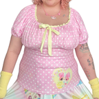 Strawberry Yuzu-ade Puff Sleeve Top