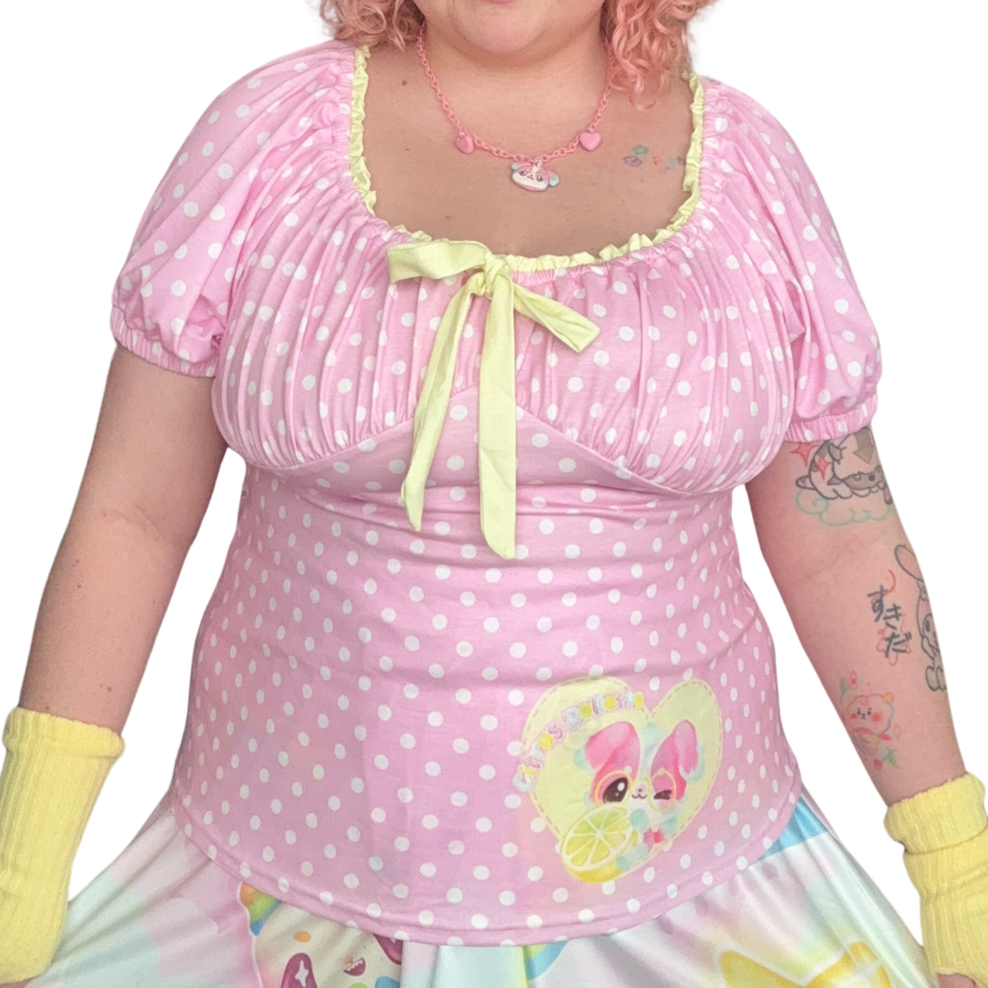 Strawberry Yuzu-ade Puff Sleeve Top