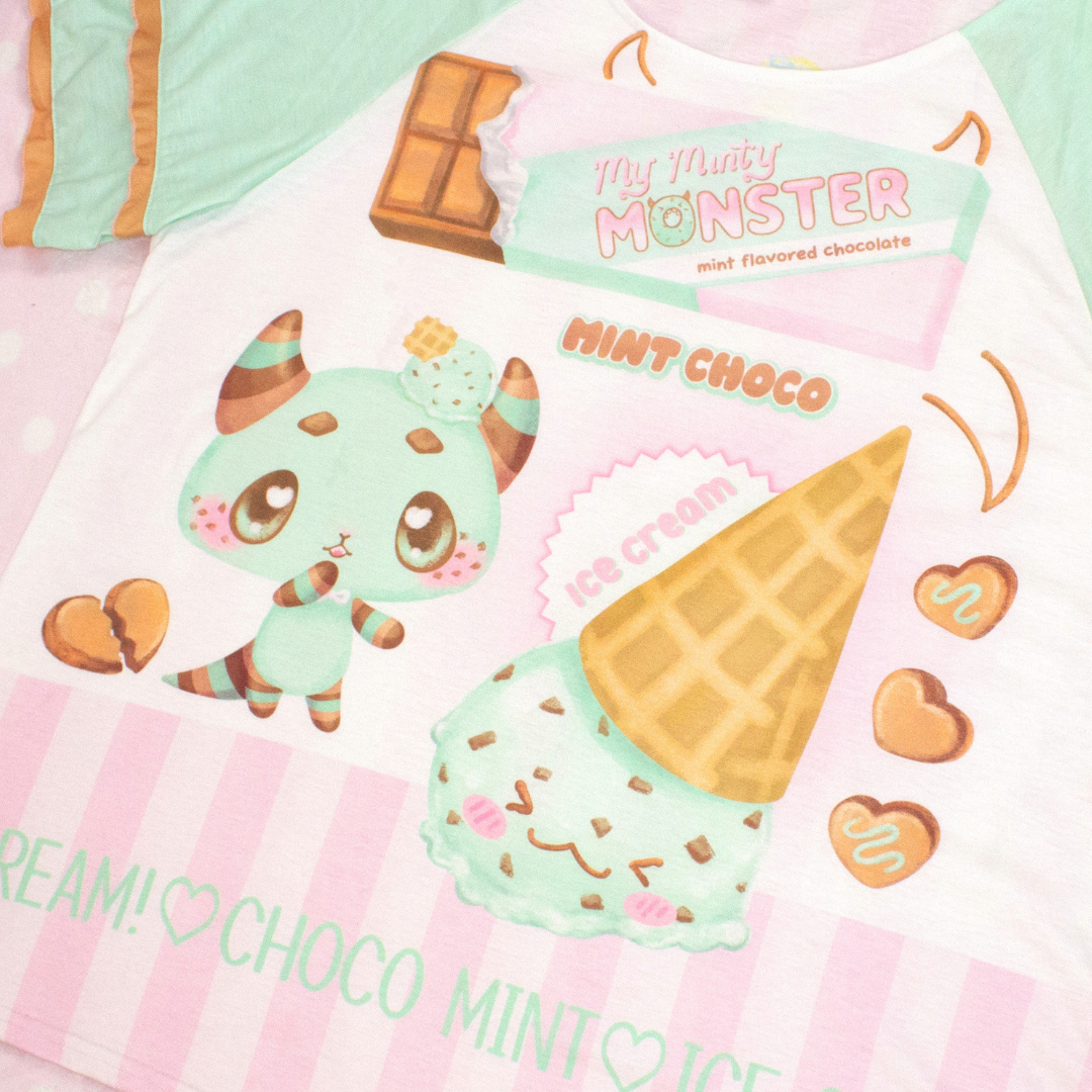 Mint Choco Ice Cream Ruffle Tee
