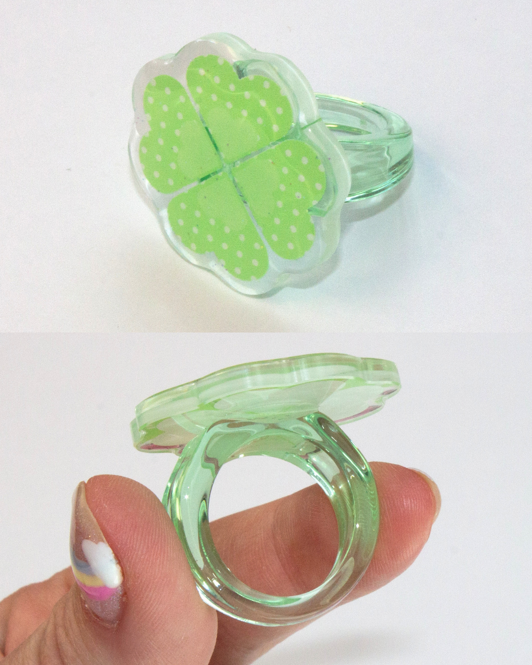 Lucky Clover Acrylic Ring