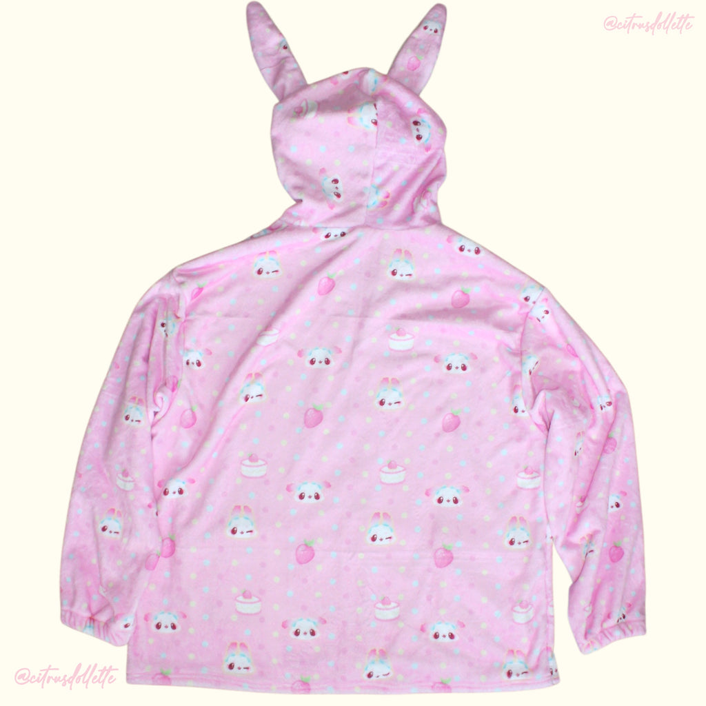 Kawaii Pink Bunny Plush Hoodie
