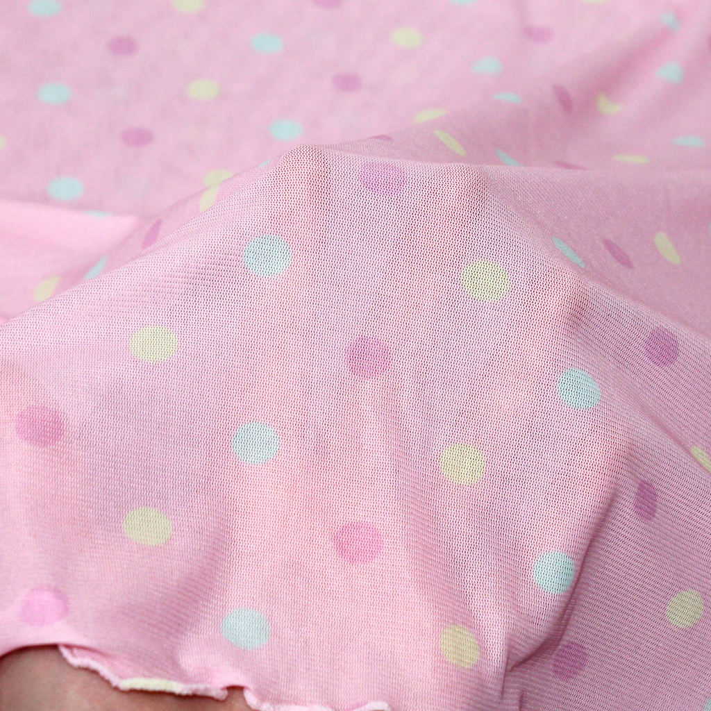 Pink Candy Polka Dot Mesh Shirt