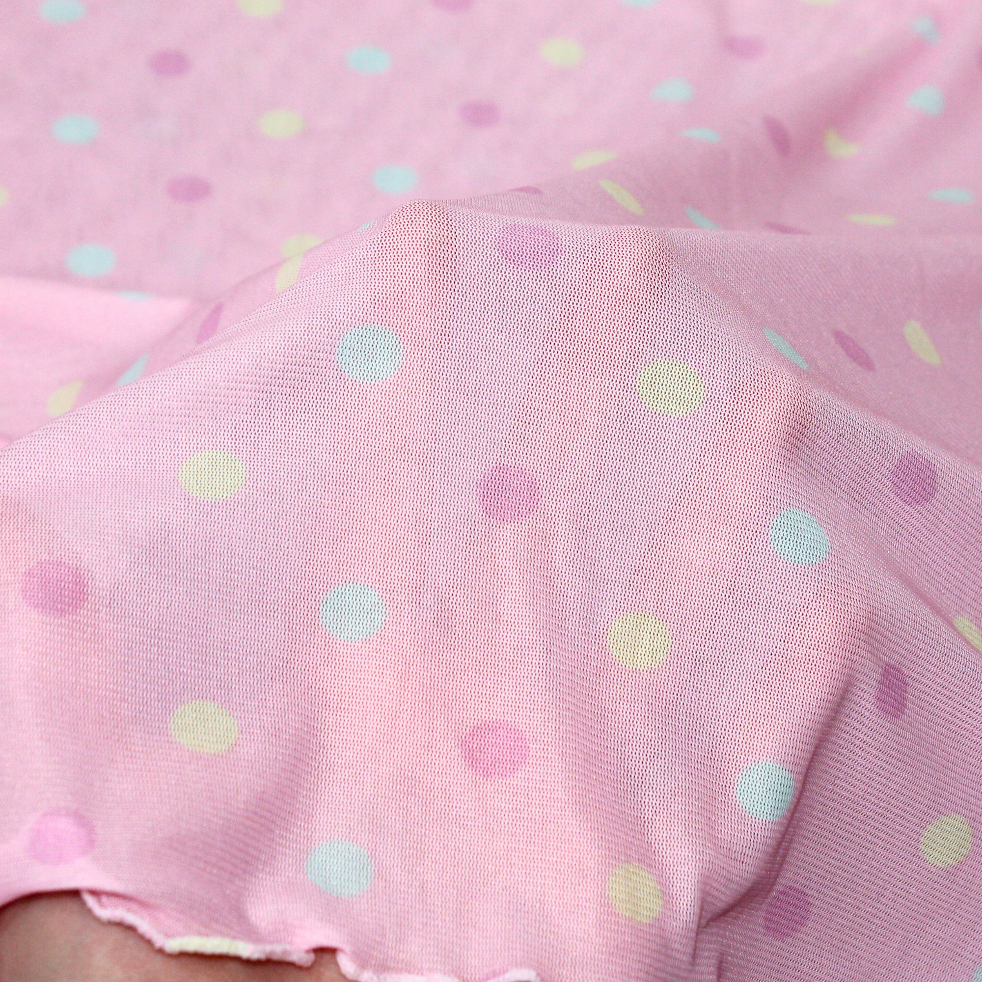 Pink Candy Polka Dot Mesh Shirt