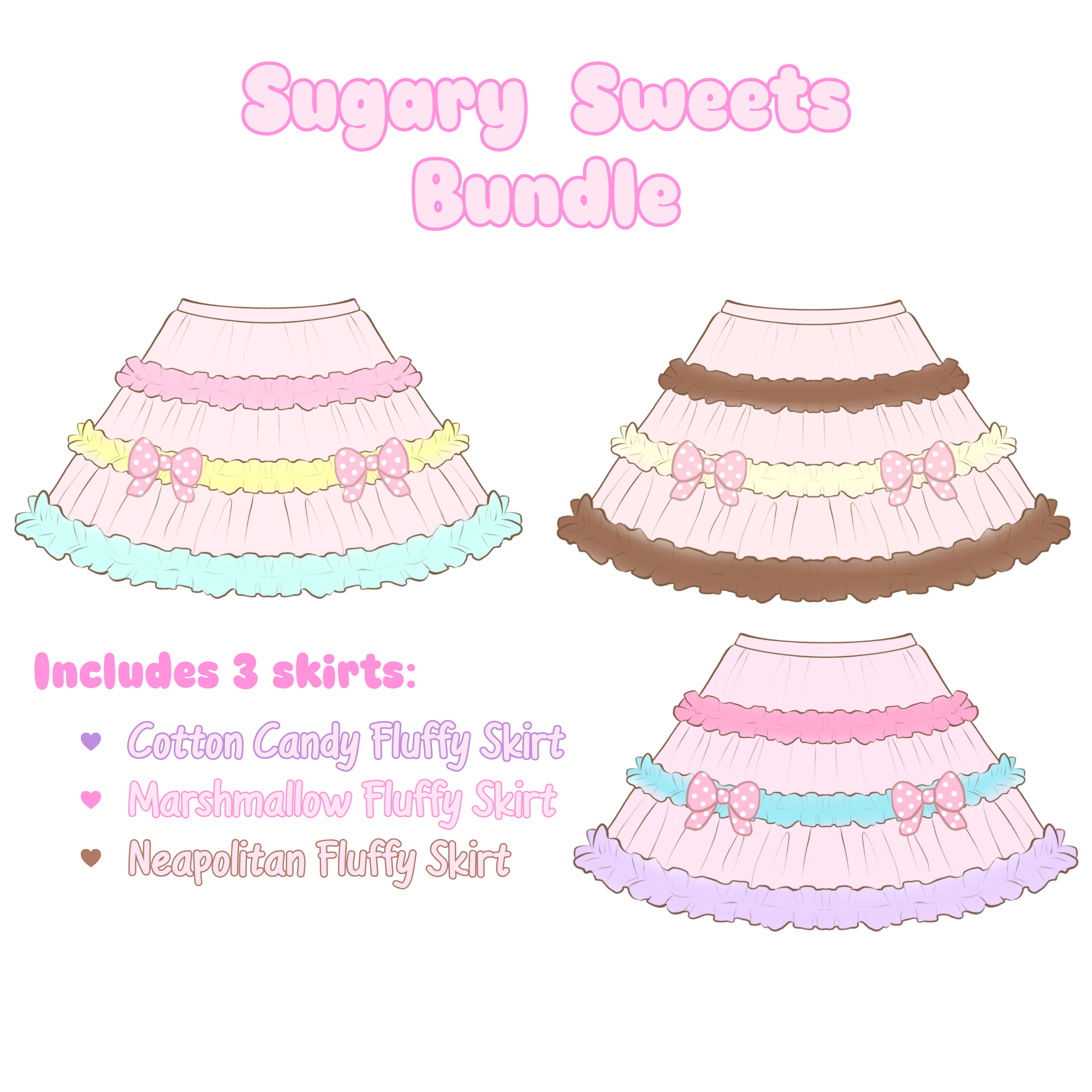 Bundle of 3 Fluffy Skirts Preorder!