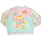 Kitty Chef's Doughnuts Cotton Crewneck Sweatshirt