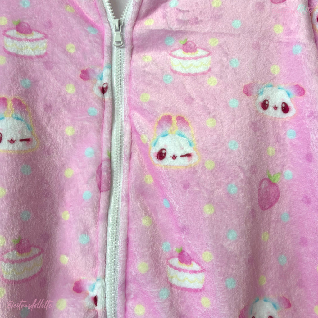 Kawaii Pink Bunny Plush Hoodie
