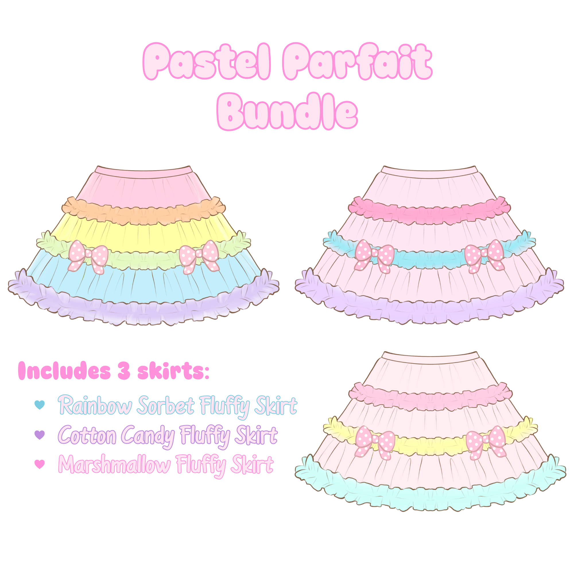 Bundle of 3 Fluffy Skirts Preorder!