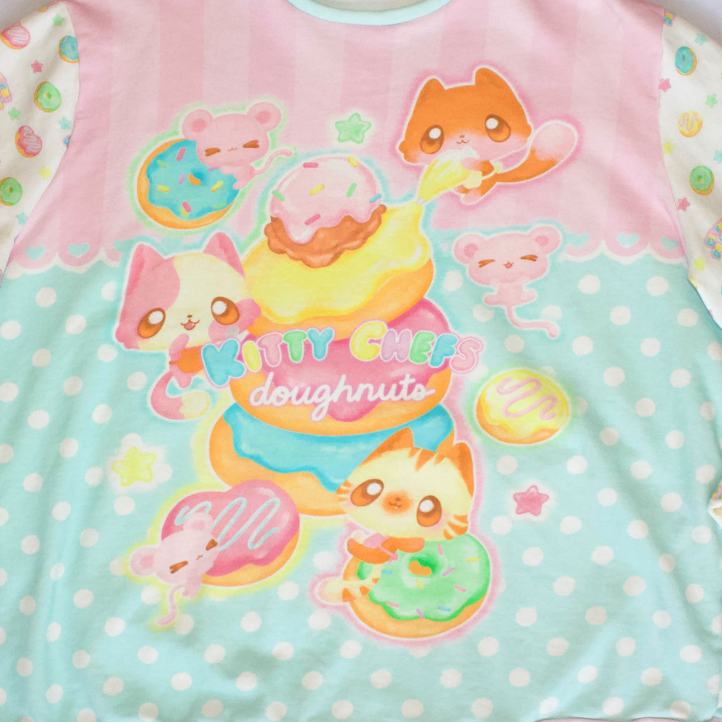 Kitty Chef's Doughnuts Cotton Crewneck Sweatshirt