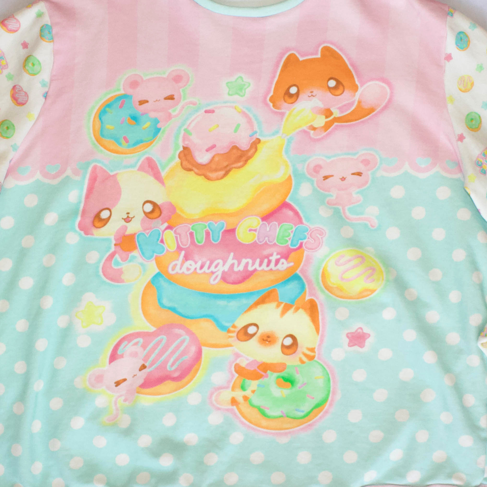 Kitty Chef's Doughnuts Cotton Crewneck Sweatshirt