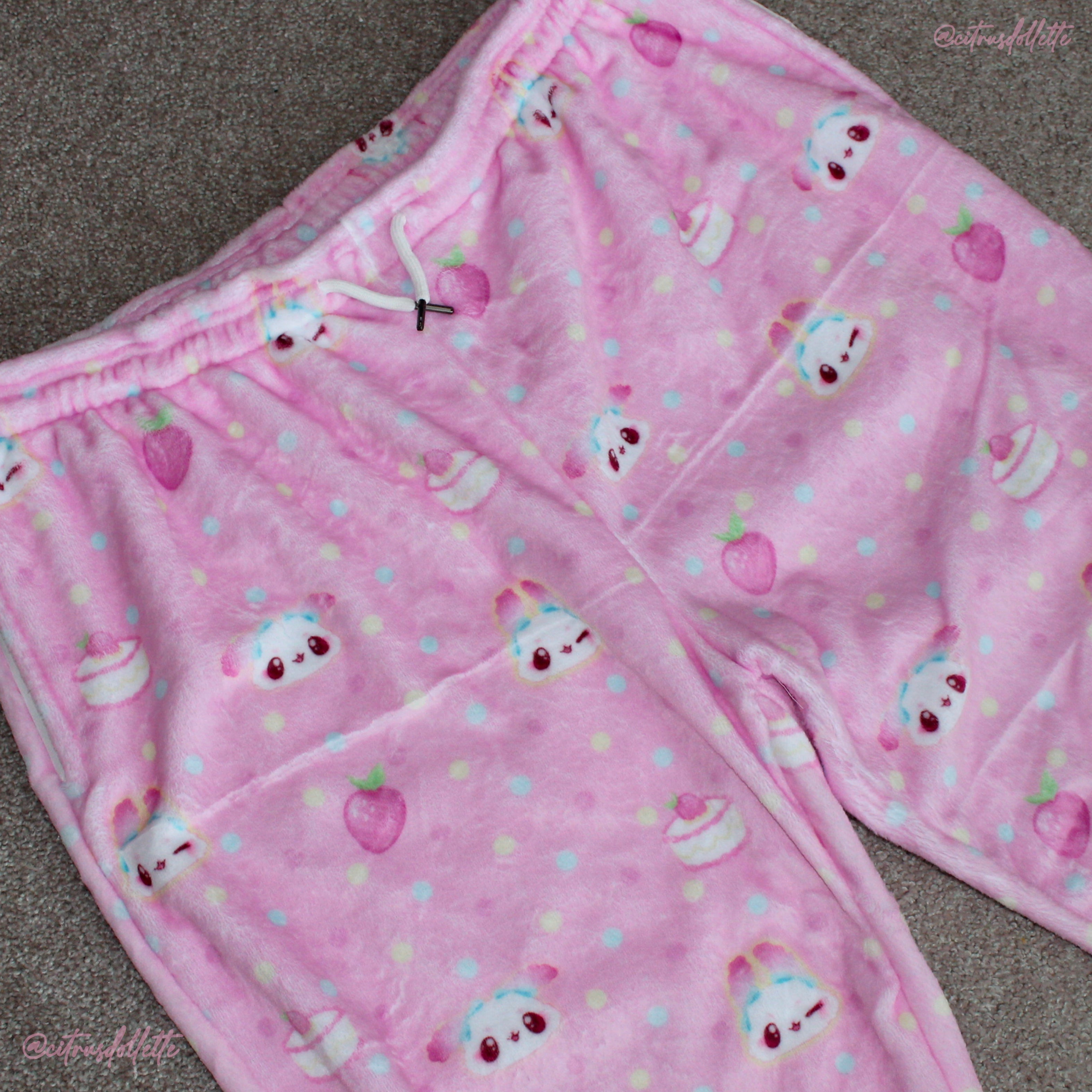 Kawaii Pink Bunny Plush Pants