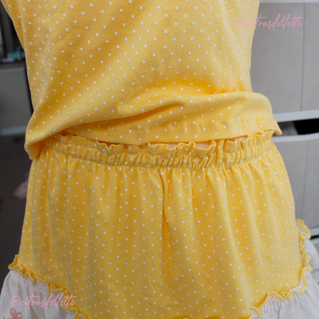 Yellow polka dot set