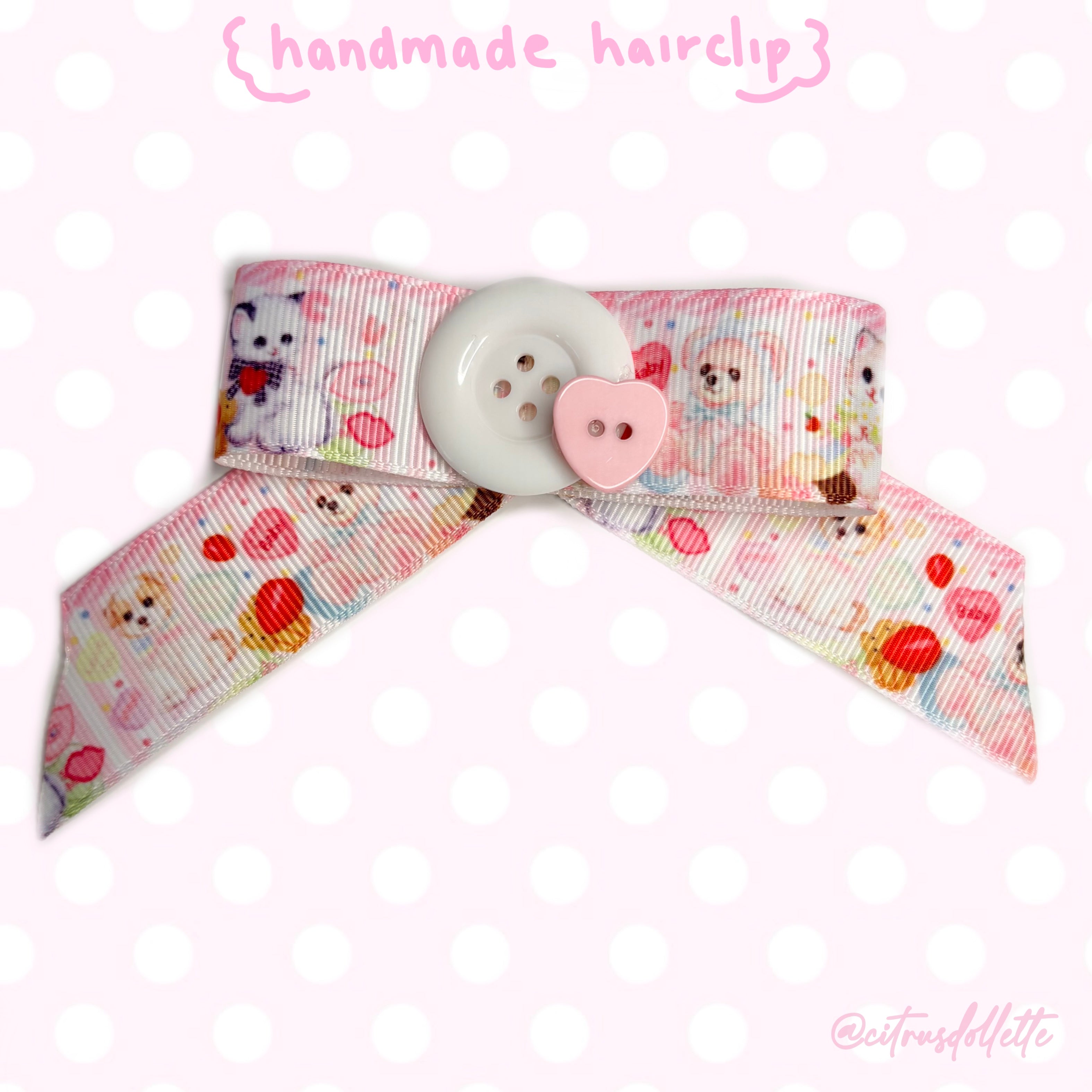Button Hair Clips