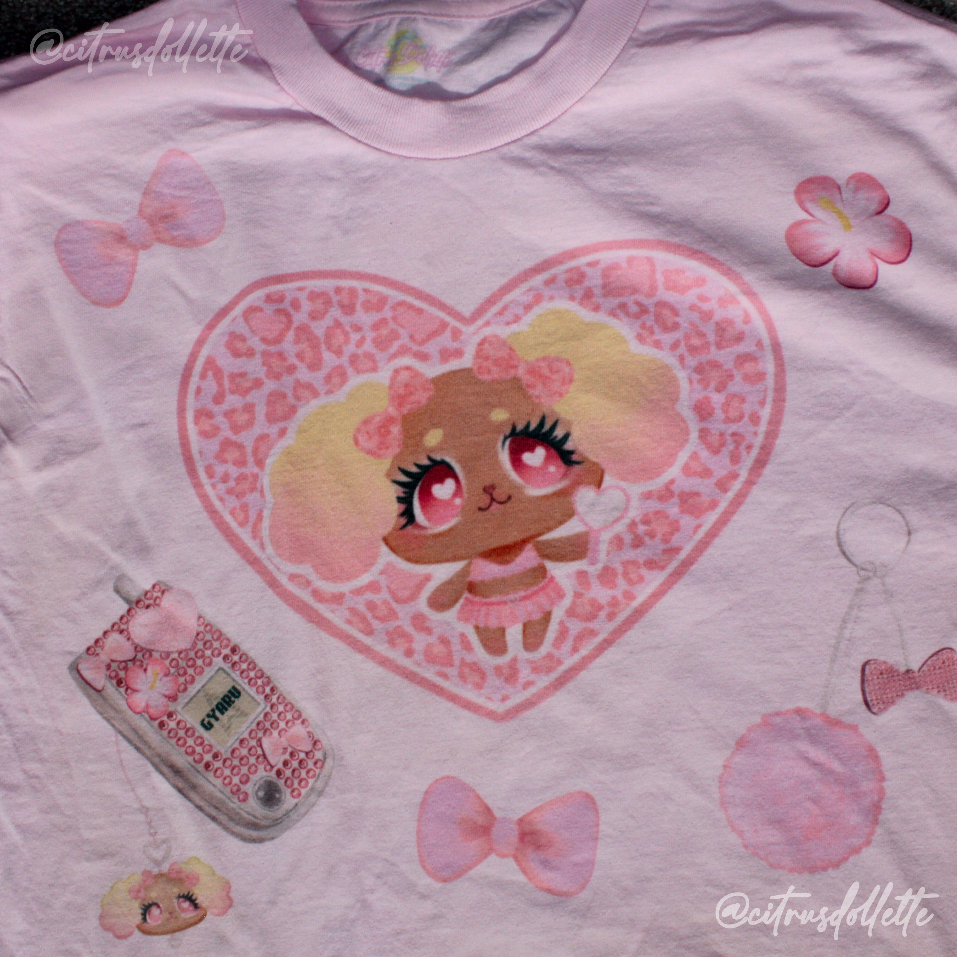 Gyaru Puppy Gal pink tee