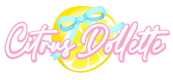 Logo of Citrus Dollette with a lemon and bow design on a white background