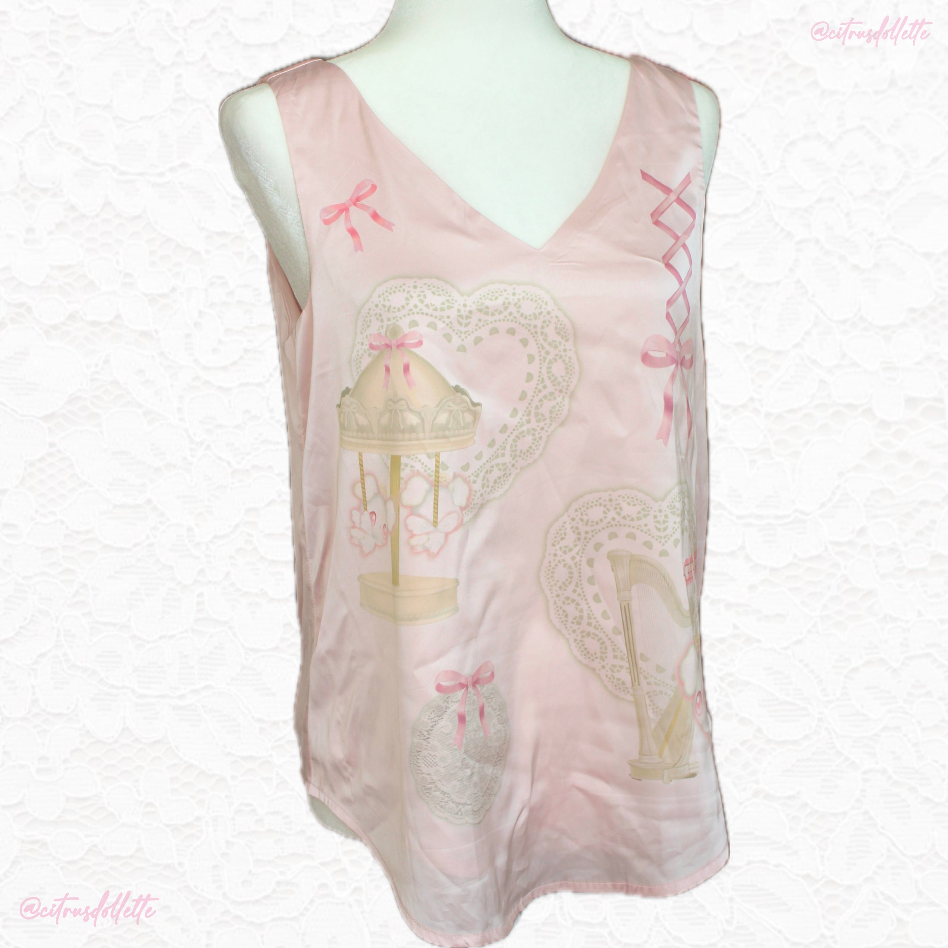 Sweet Angels pink satin tank