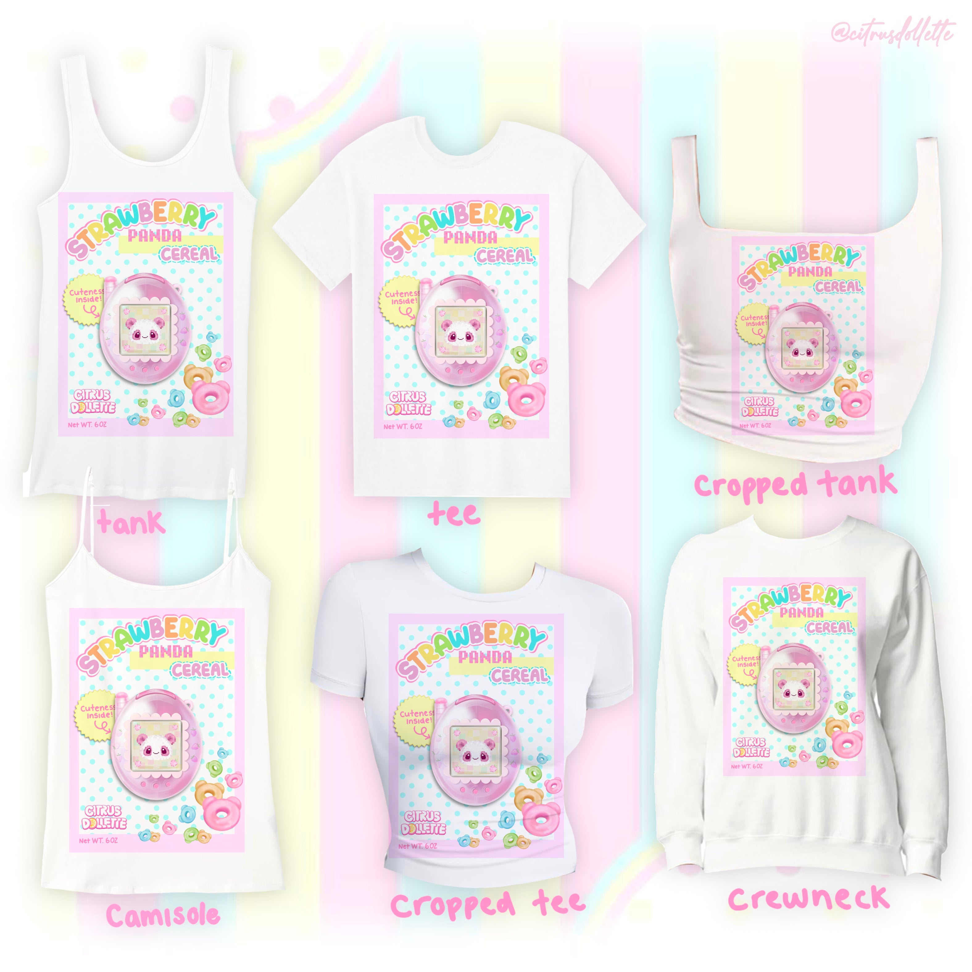 Custom Strawberry Panda Cereal Top