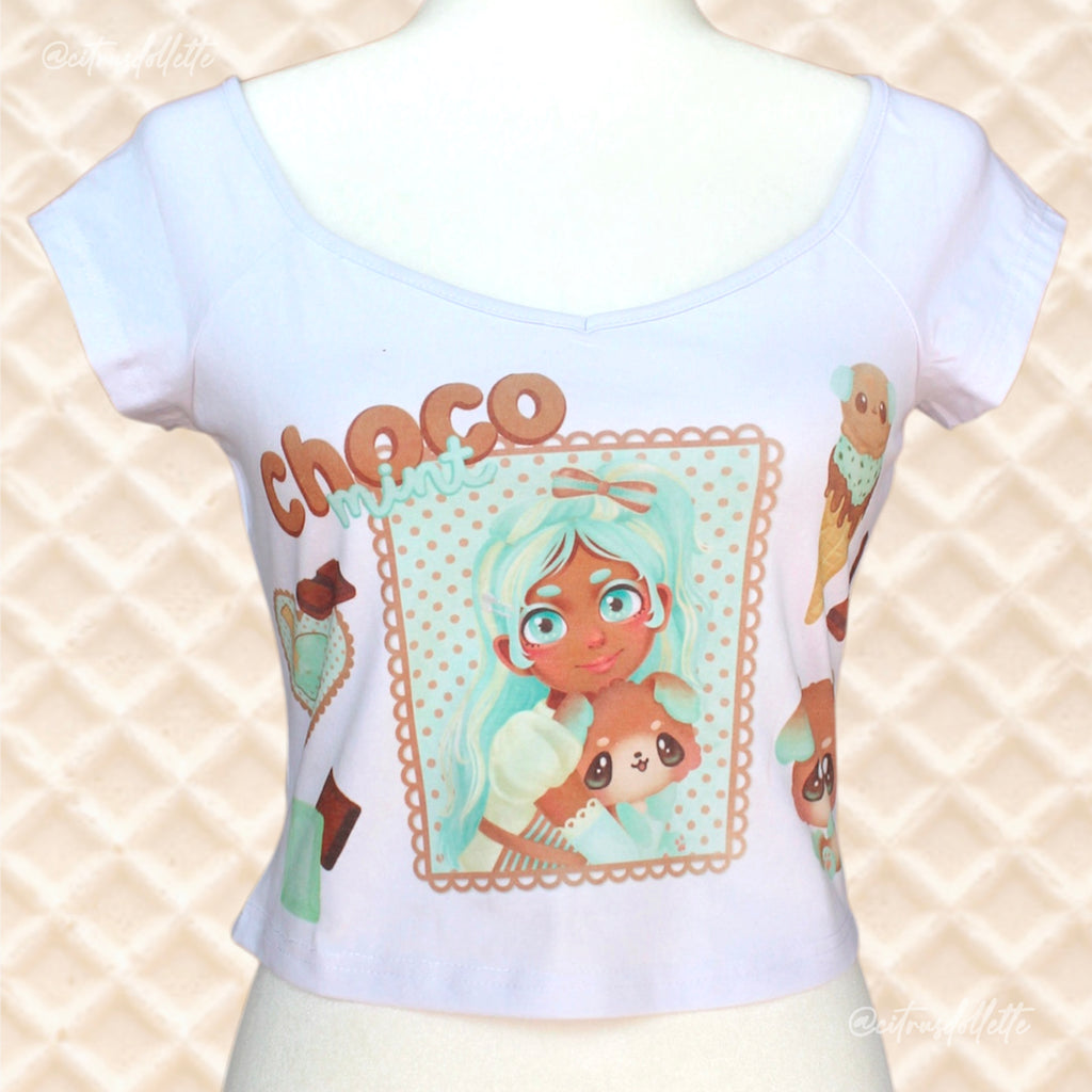 Choco Mint boat neck top
