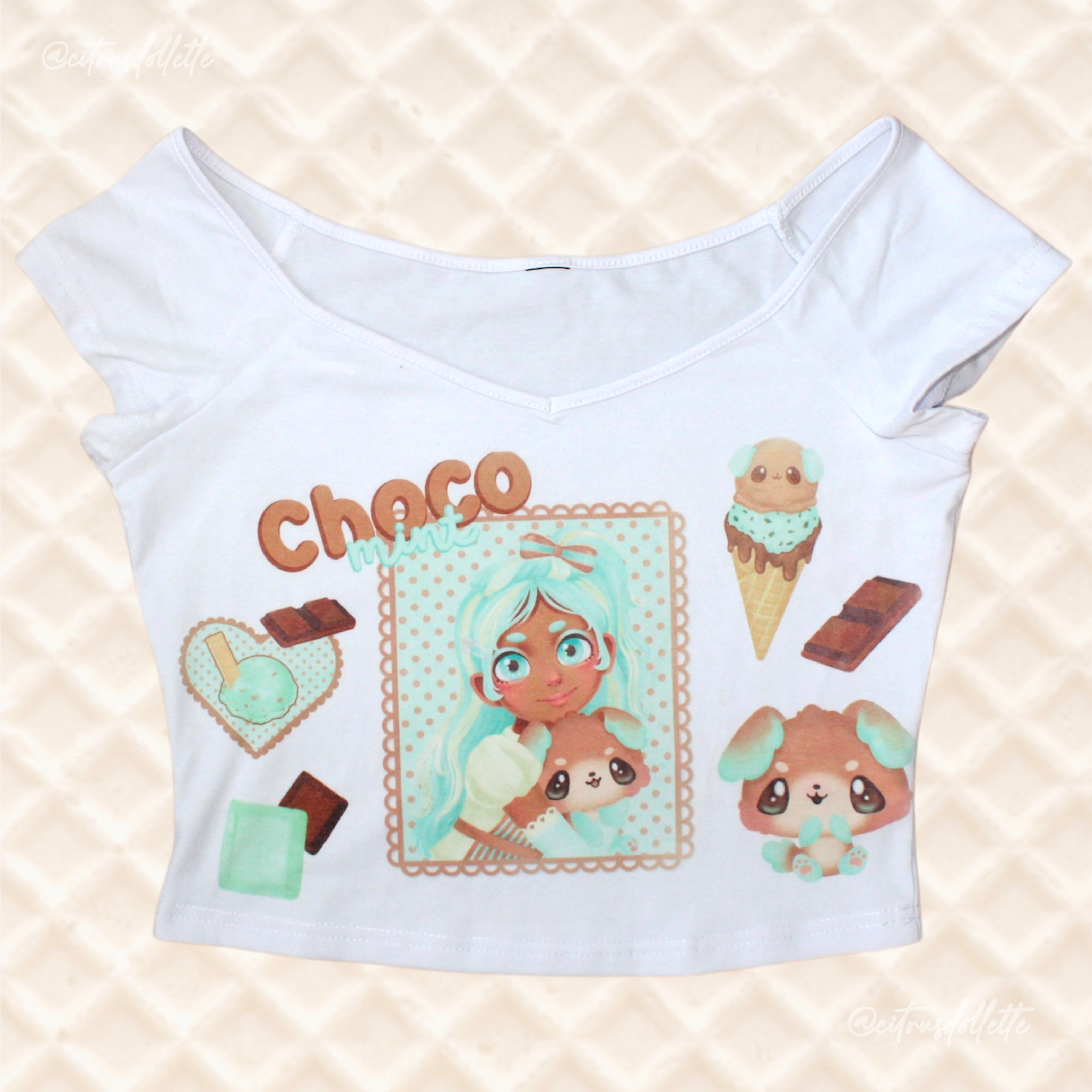 Choco Mint boat neck top