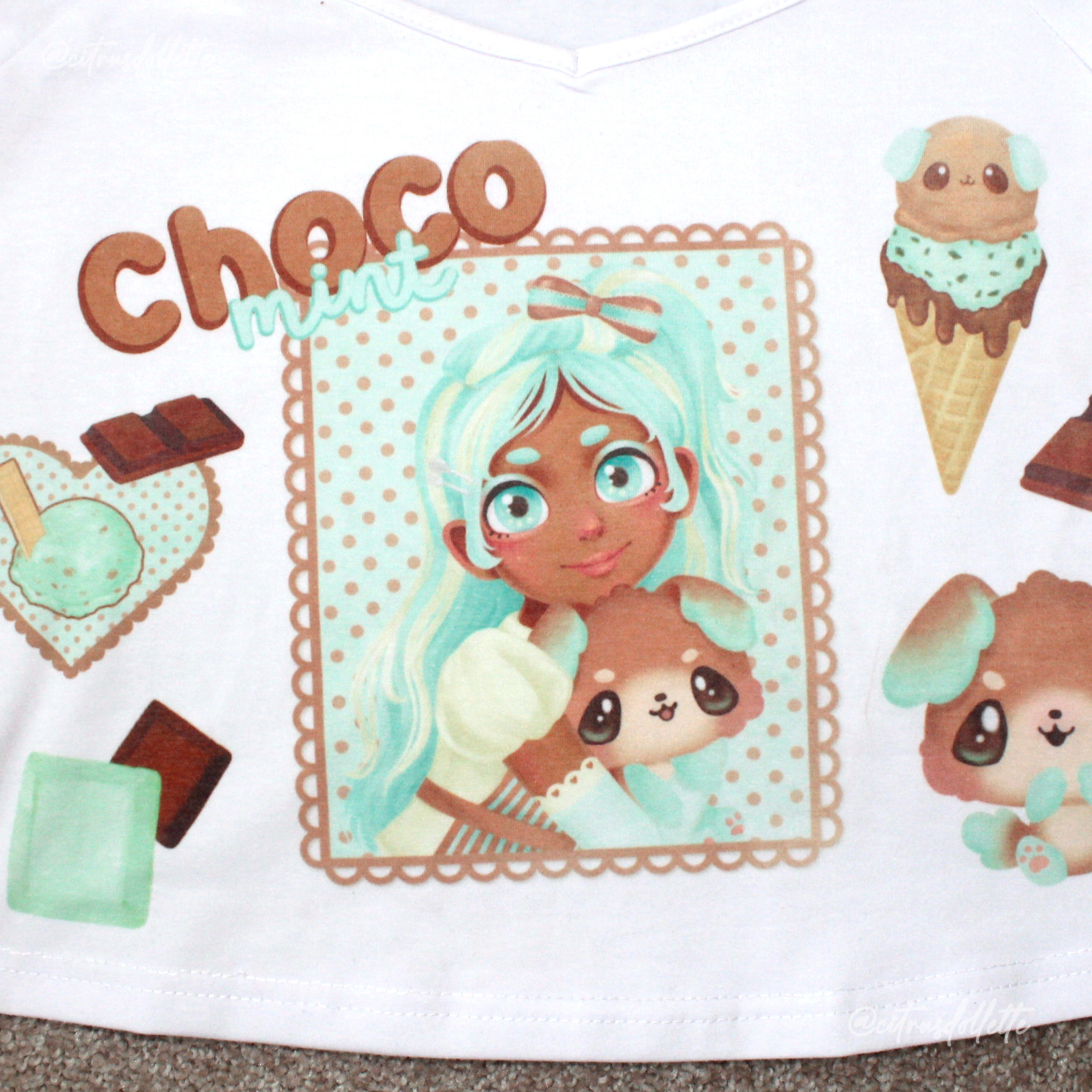 Choco Mint boat neck top