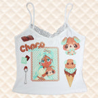 Choco Mint lace trim tank