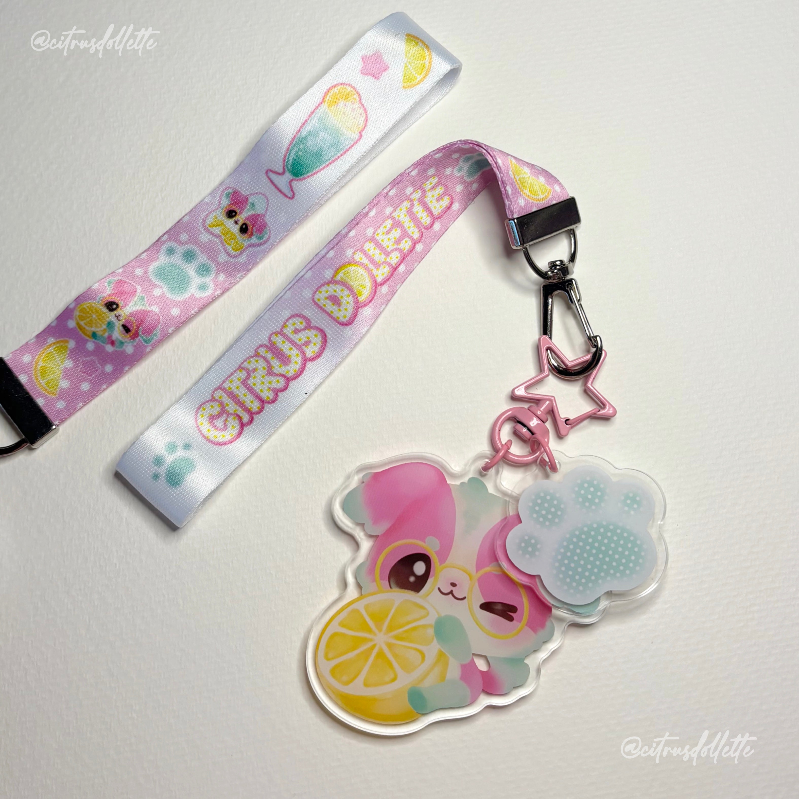 Yuzu Puppy Wrist Lanyard + Keychain