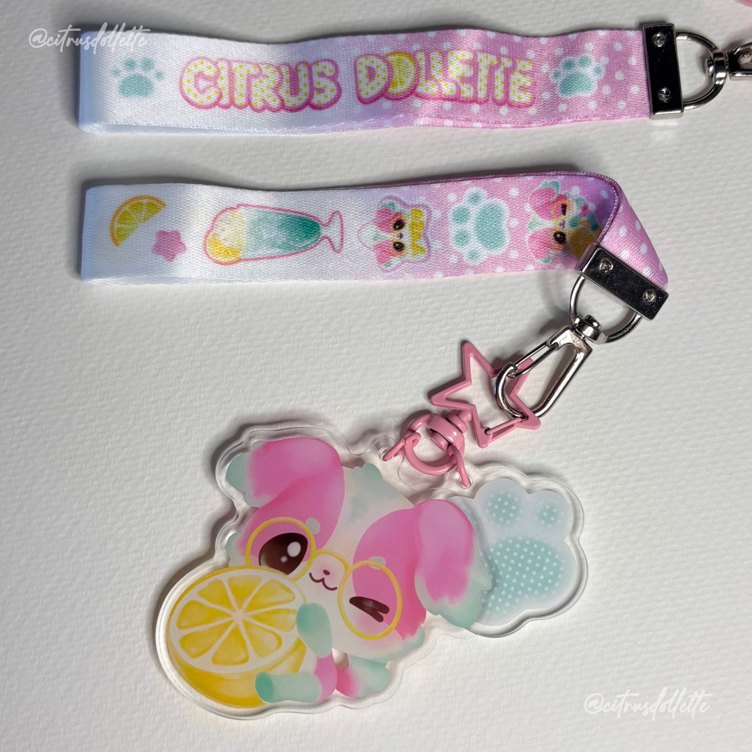 Yuzu Puppy Wrist Lanyard + Keychain