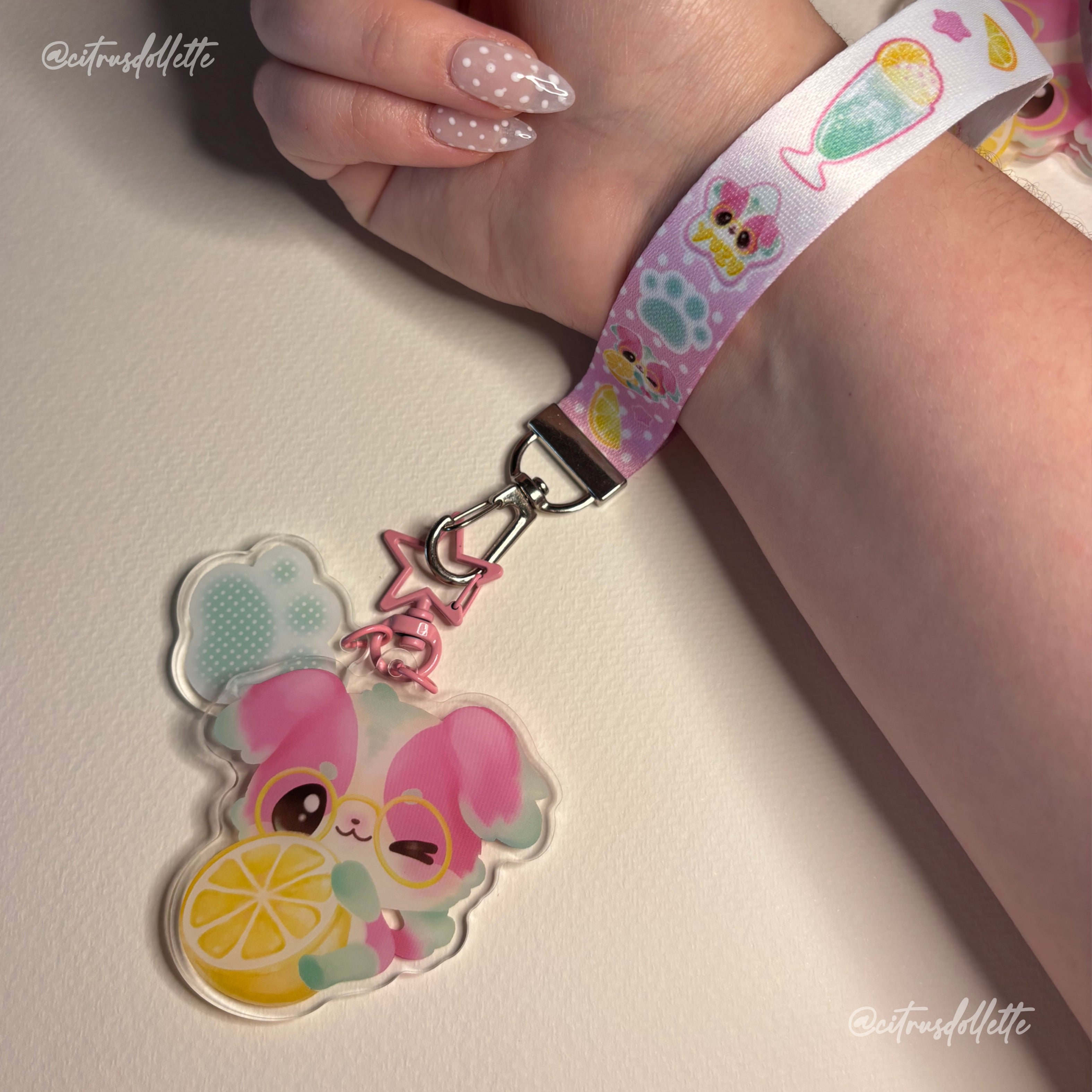 Yuzu Puppy Wrist Lanyard + Keychain
