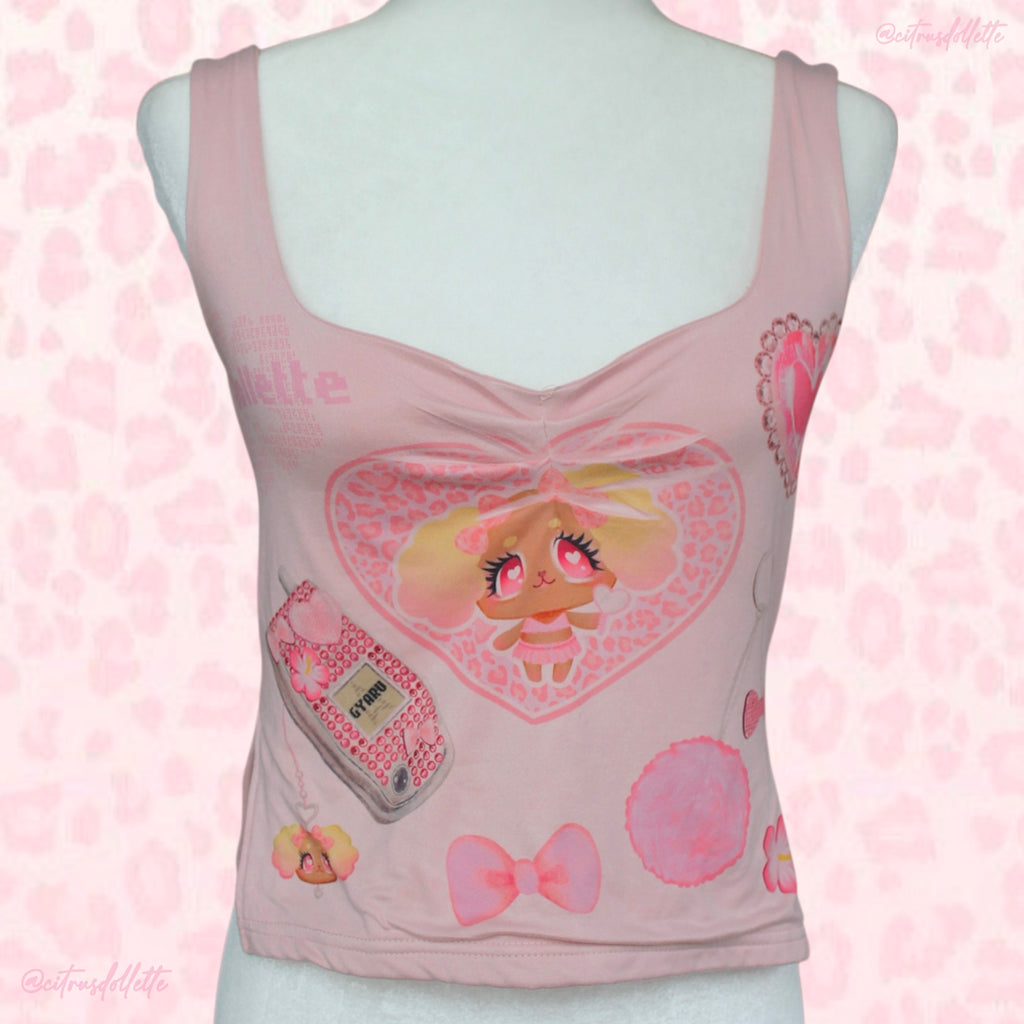 Gyaru Puppy Gal pink tank