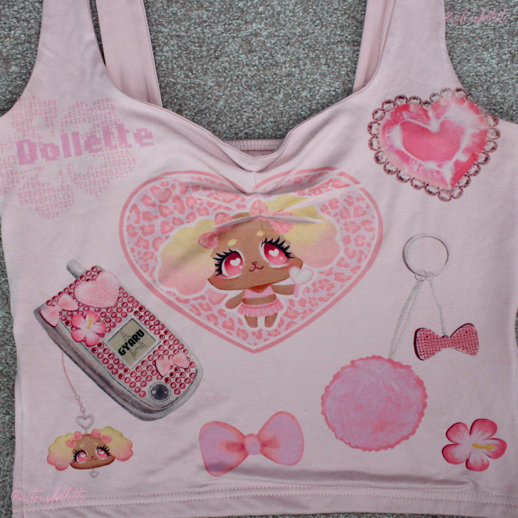 Gyaru Puppy Gal pink tank