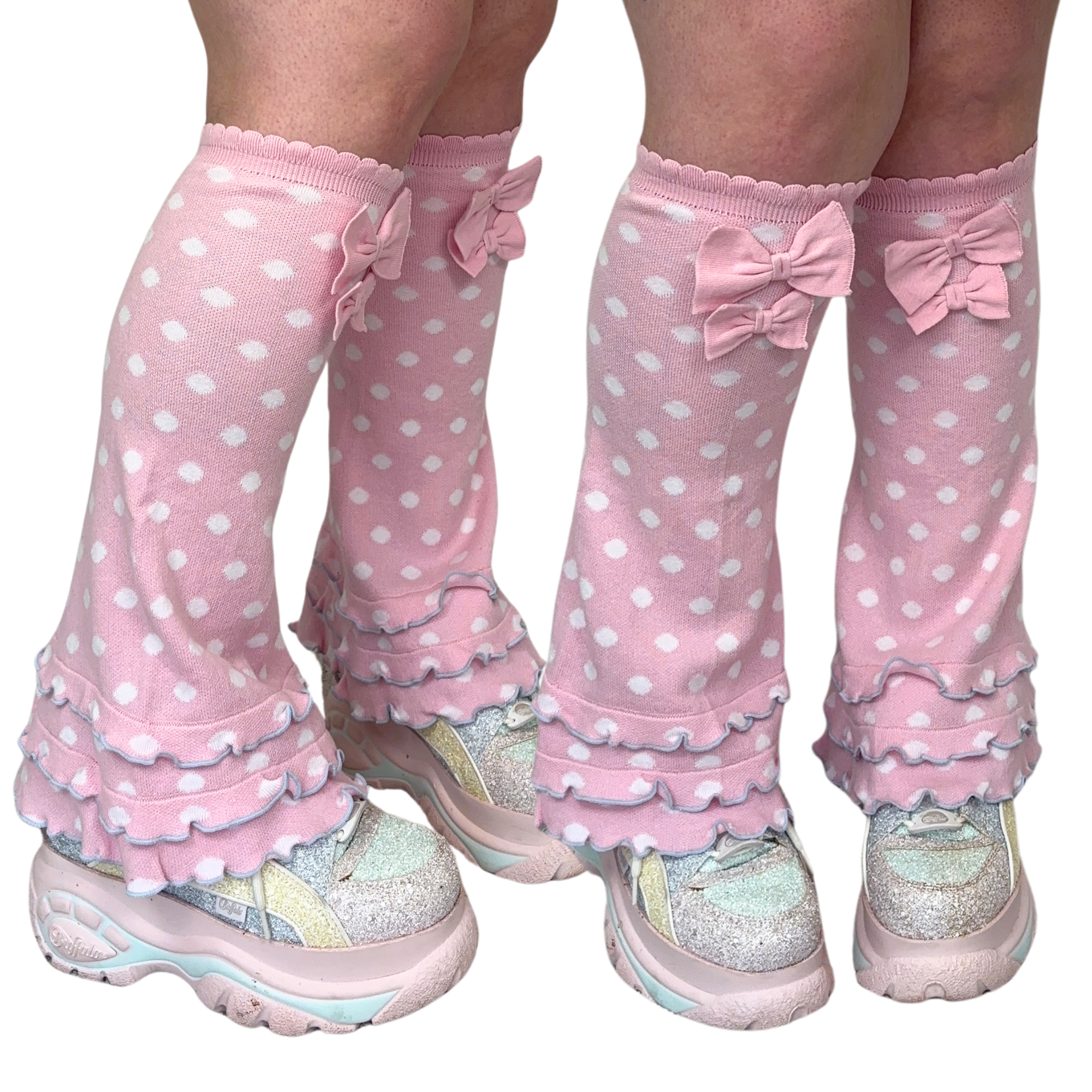 Candy Pink Polka Dot arm & leg warmers